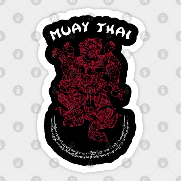 Muay Thai Hanuman Sak Yant Tattoo Kickboxing Thailand Sticker by VintCam